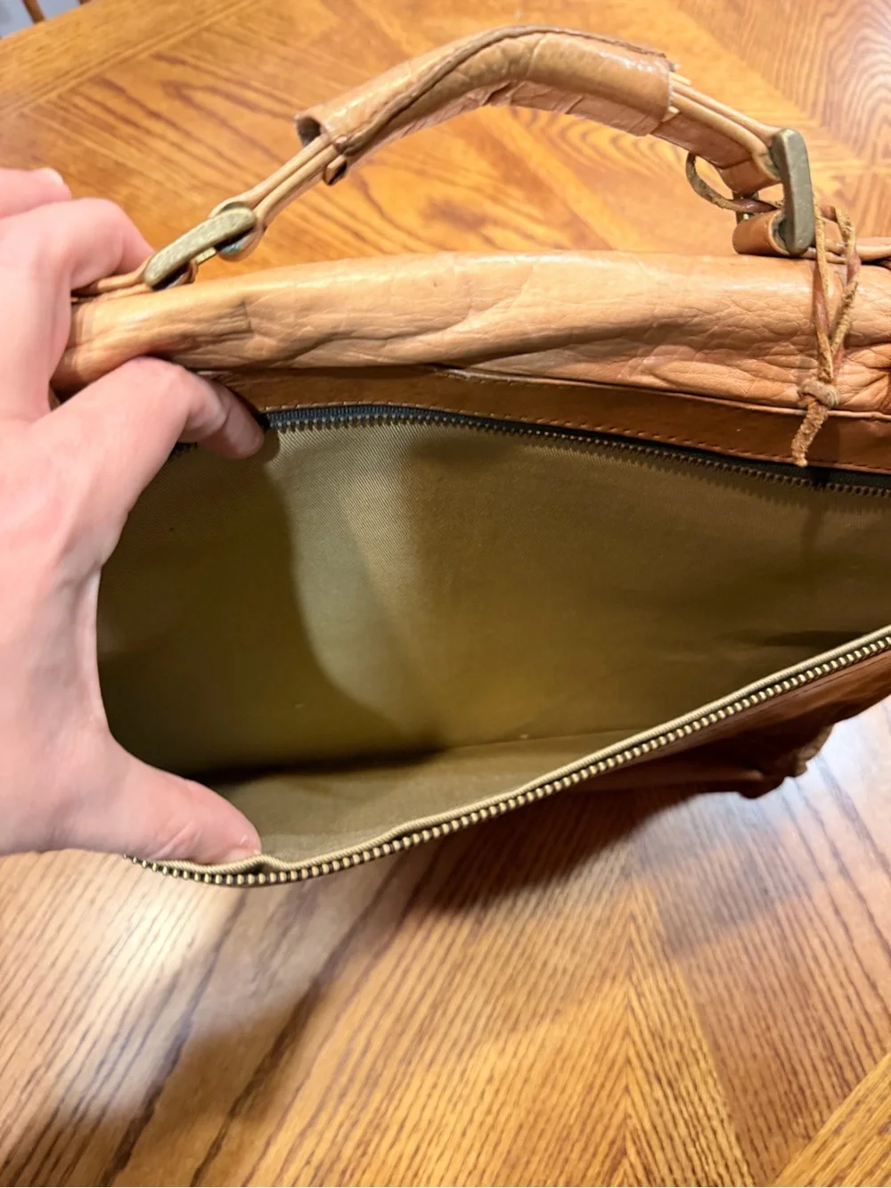 Frye Leather Briefcase in Light Tan *Project*